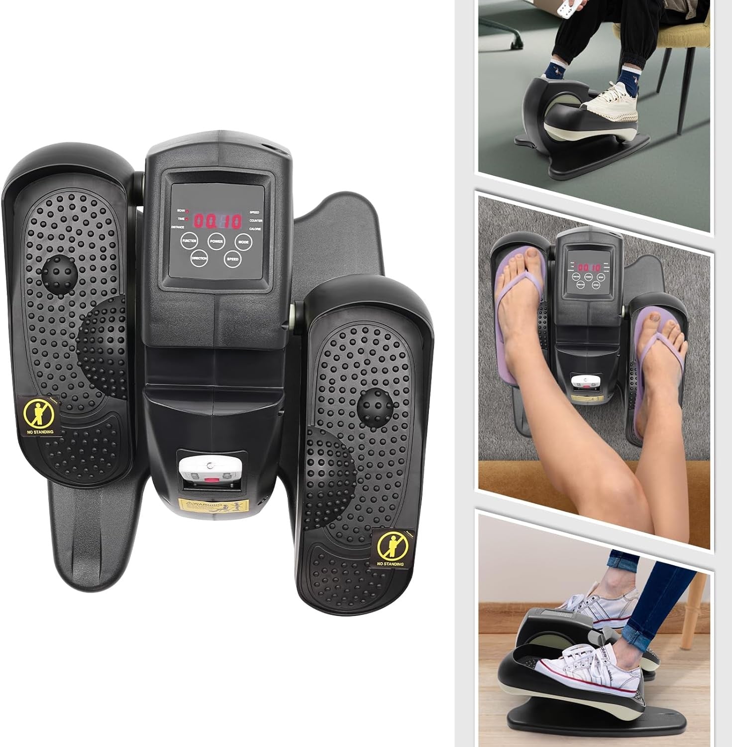 Under Desk Elliptical Trainer Quiet Electric Pedal Exerciser Remote LCD