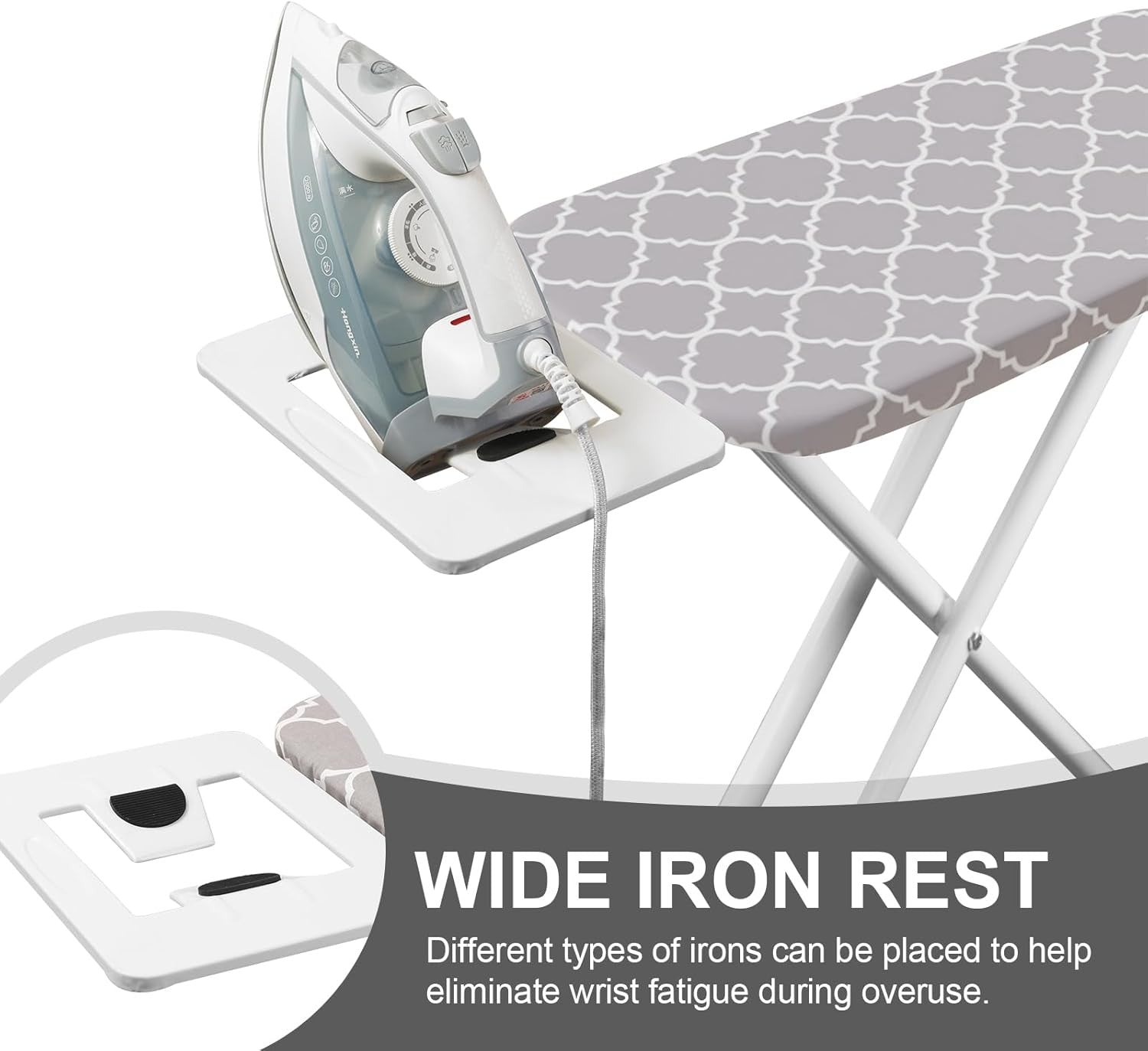 Adjustable Folding Ironing Board Height Adjustable Steel Frame Iron