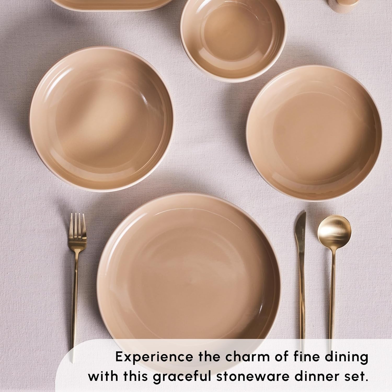 36 Piece Stoneware Dinner Set for 8 Plates Bowls Pasta Dishwasher Safe