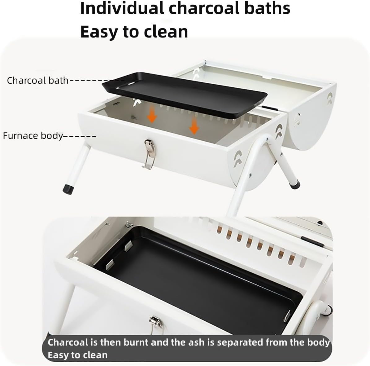 Portable Stainless Steel Charcoal BBQ Grill Foldable Double-Sided