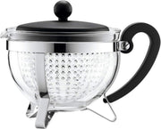 1L Glass Teapot Heat Resistant Borosilicate Tea Pot Filter & Lid Black