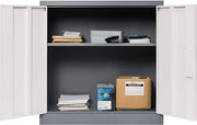 Lockable Metal Storage Cabinet with Adjustable Shelf, Steel Cupboard for Office