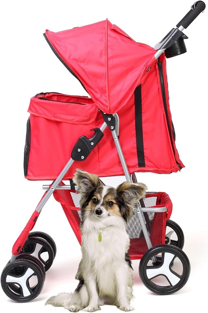 Dog Stroller Rain Cover Foldable Pet Small Medium Dogs Cats Pushchair