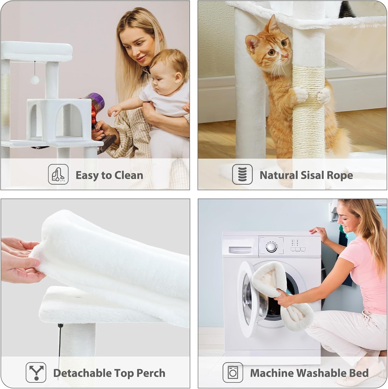 Large Cat Tree Tower 143cm Multi Scratching Posts Hammock Condo