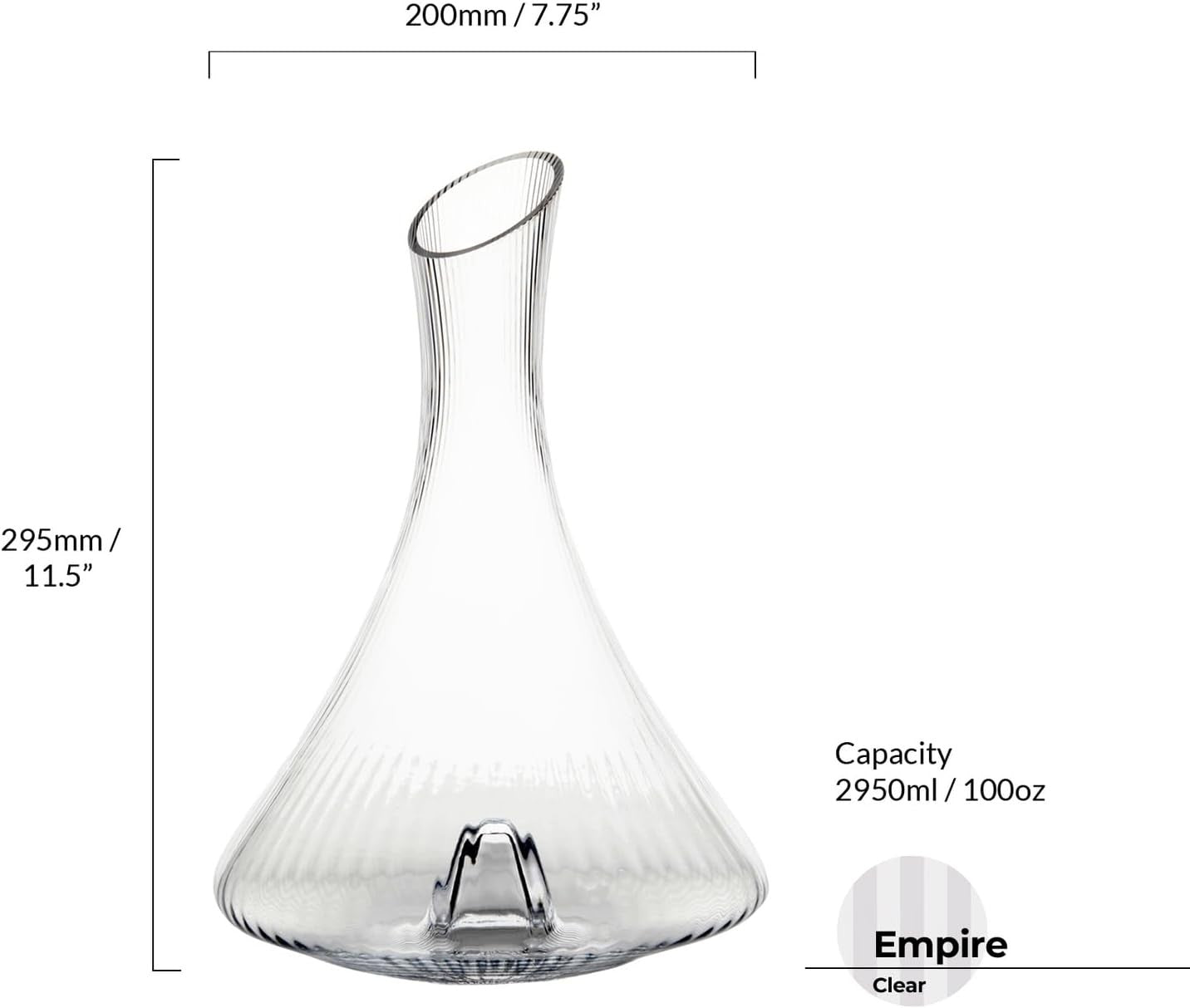 Handmade Wine Carafe Decanter 1.48L Mouth-Blown Crystal for Red & White Wine