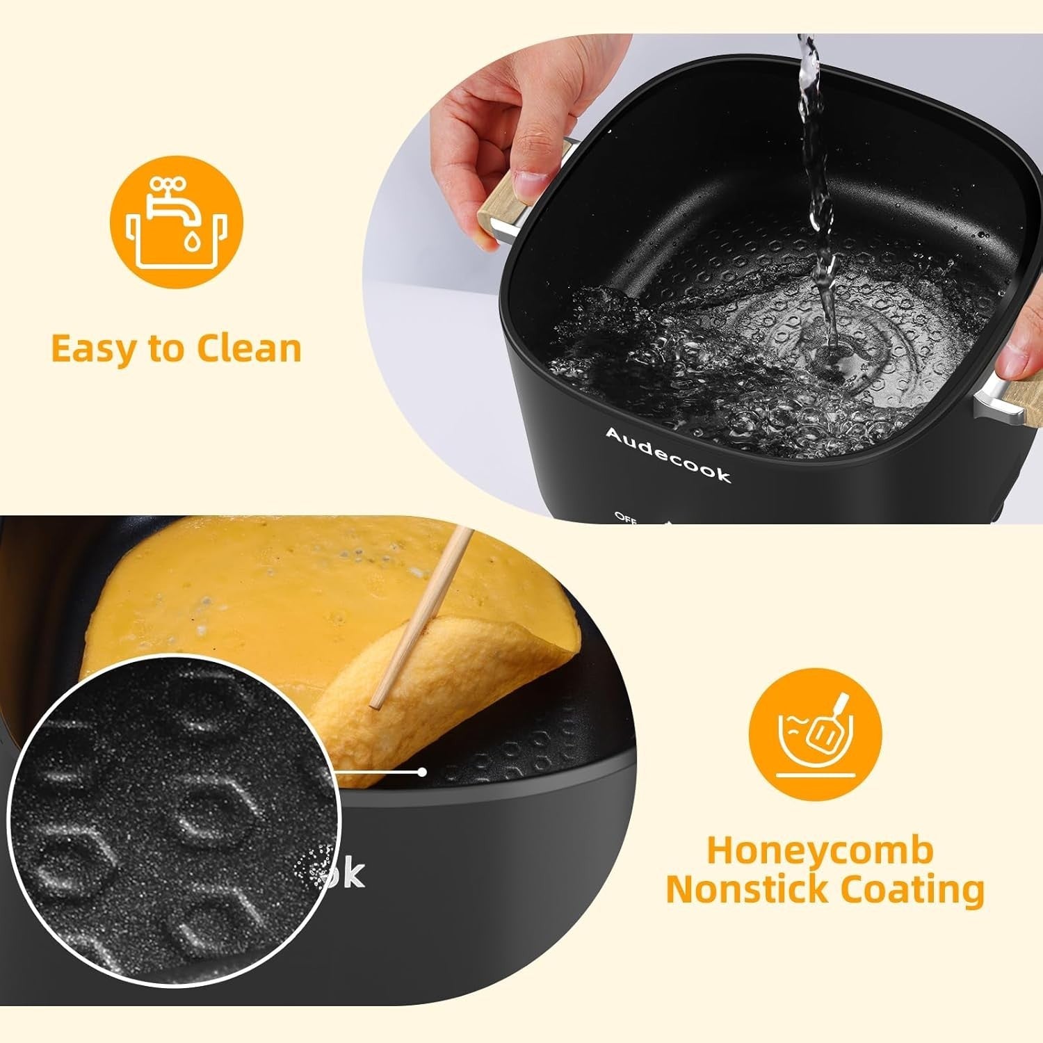 Electric Multi Cooker 2.5L Non-Stick Hot Pot for Ramen, Steak, Soup & More