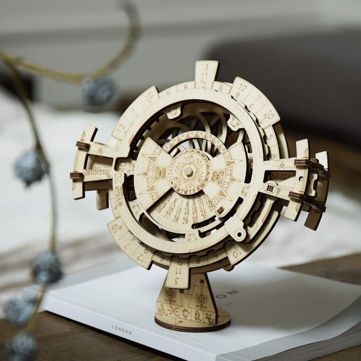 Mechanical 3D Wooden Perpetual Calendar Puzzle – DIY Model Kit Gift