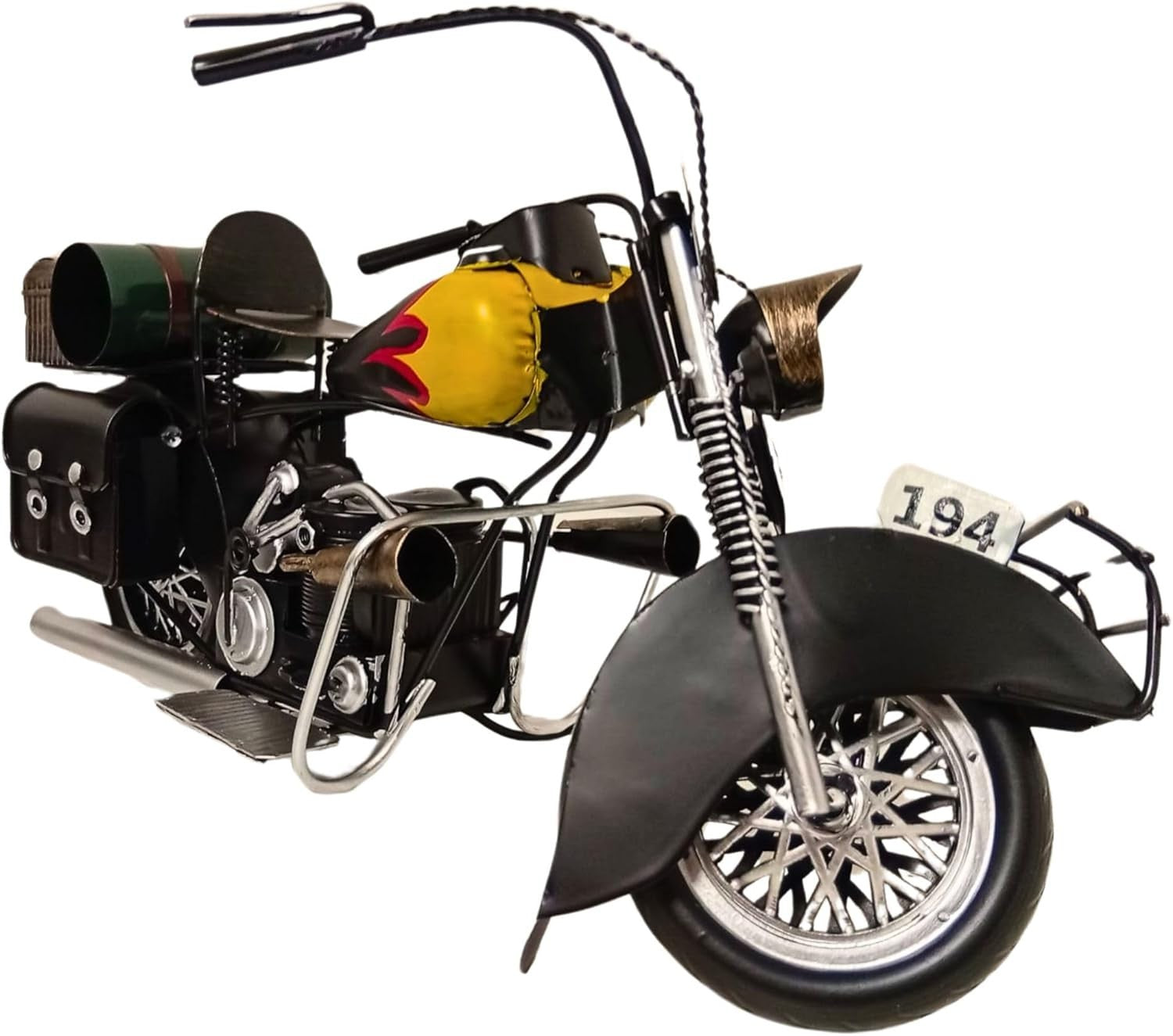 Vintage Motorcycle Model with Authentic Details & Classic Display Design
