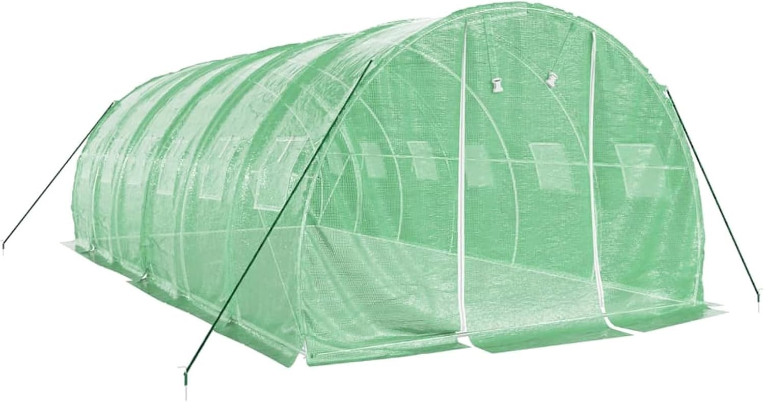 Large 54m² Outdoor Greenhouse 18x3x2m Steel Frame PE Cover Weatherproof