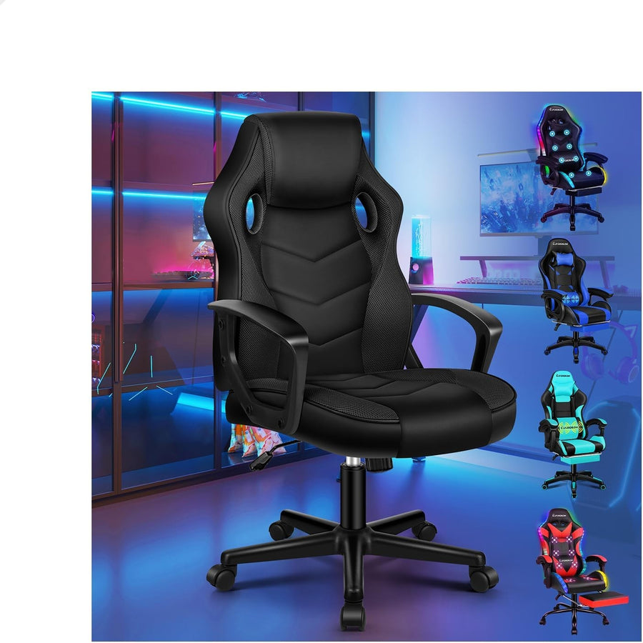 Ergonomic Gaming Chair High Back Swivel Office Desk PU Leather