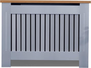 Medium Grey Radiator Cover MDF Cabinet | Modern Vertical Slat Heater Guard 111cm