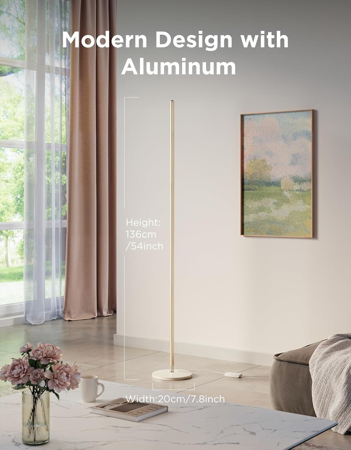 Smart RGBIC Corner Floor Lamp Music Sync App Control Ambient LED Light