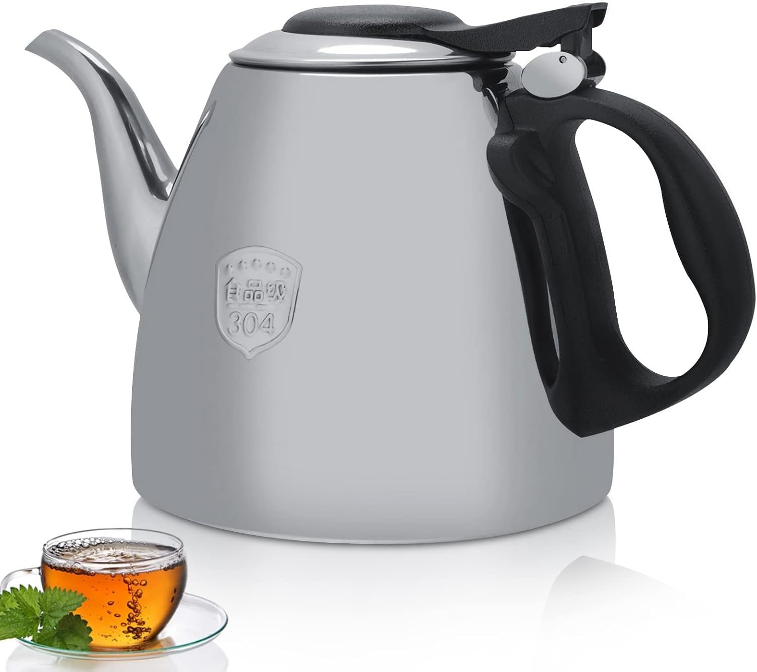 1.5L Stainless Steel Teapot with Infuser Stovetop Tea Kettle Silver