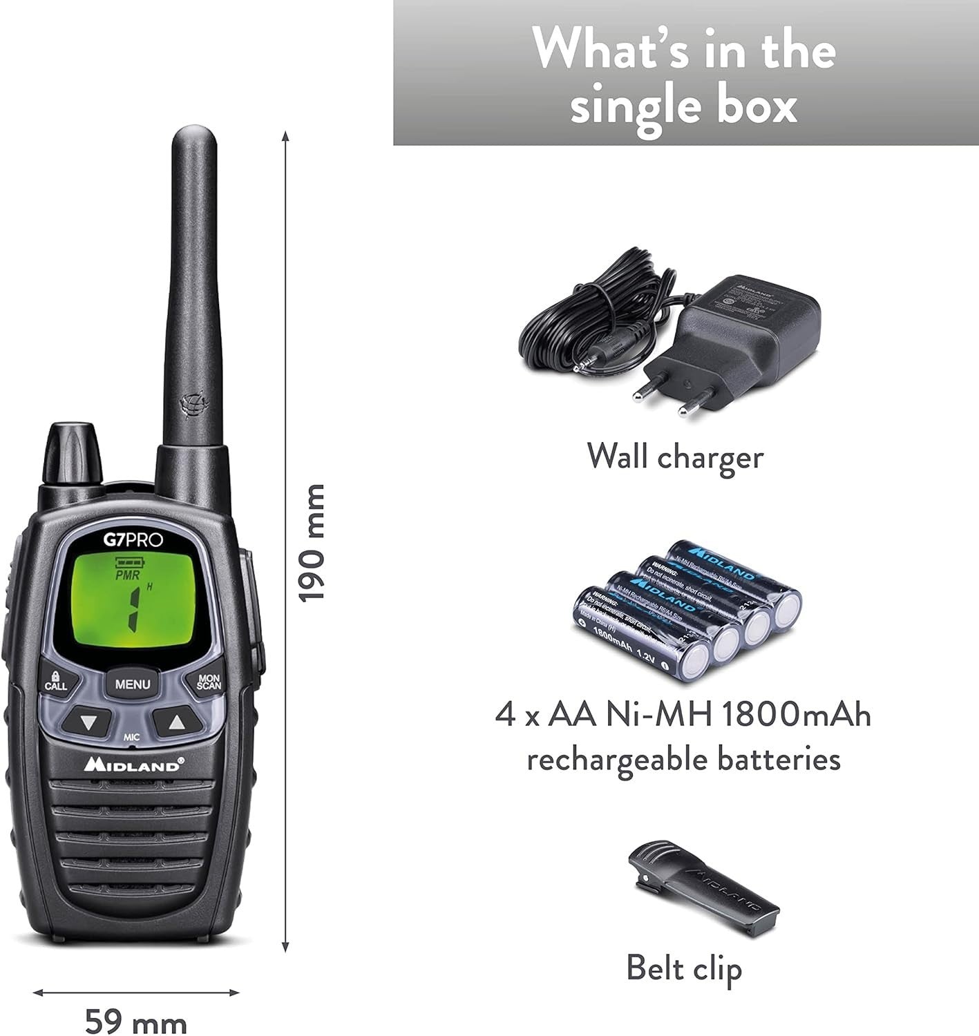 Walkie Talkie 10km Long Range PMR446 85 Channel Rechargeable Radio