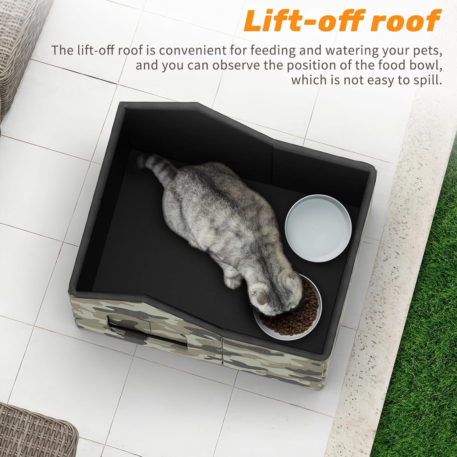 Waterproof Outdoor Cat House with Soft Mat, Foldable Winter Shelter 33x38x43cm