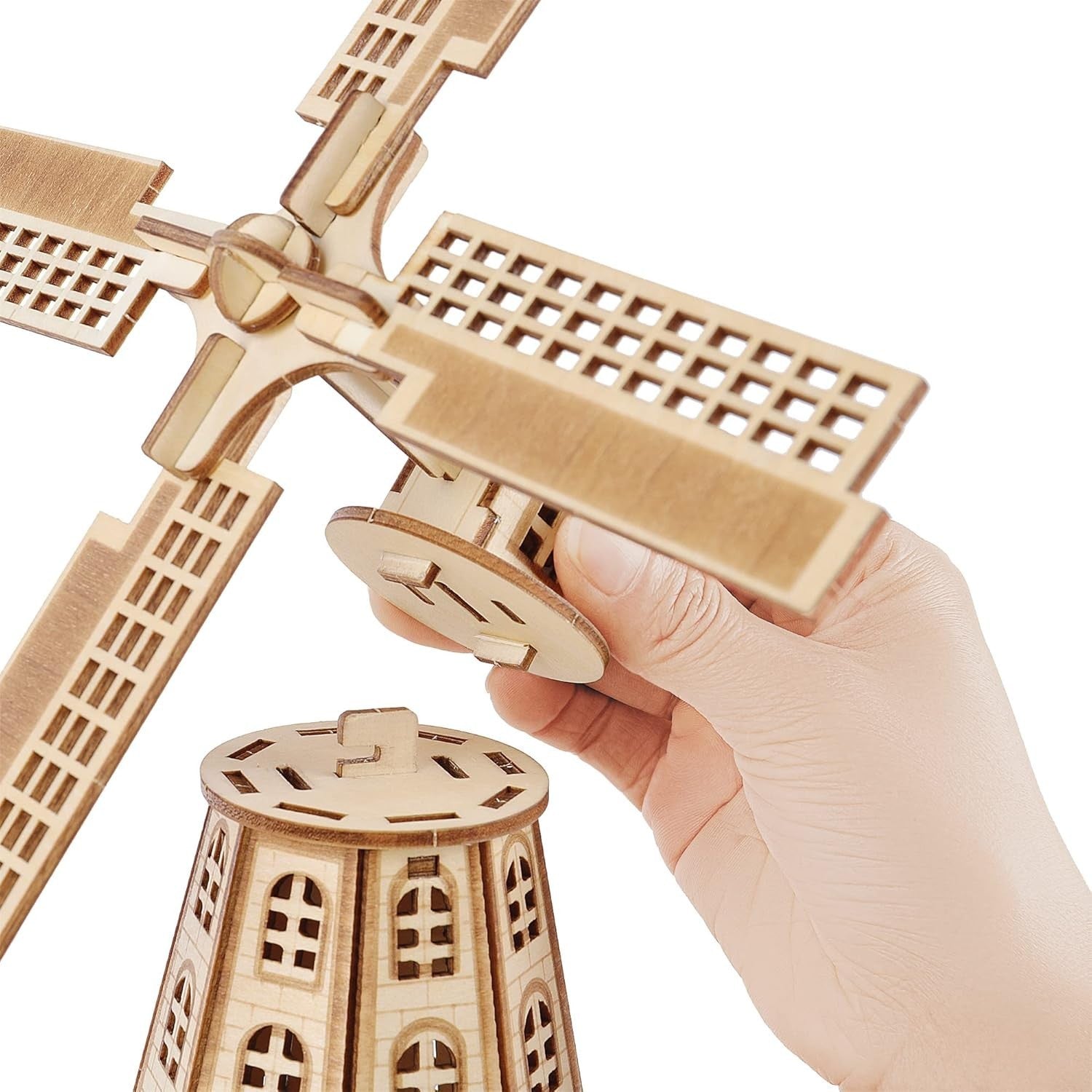 Wooden Windmill 3D Puzzle for Adults – DIY Craft Kit, Home Decor Gift