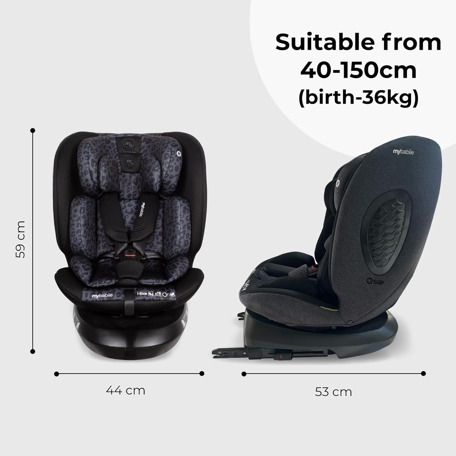 360° Rotating i-Size Car Seat ISOFIX R129 0–36kg Birth to 12 Years
