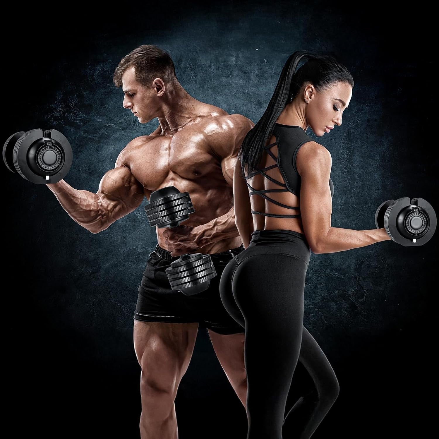 24kg Adjustable Dumbbell Single 5-in-1 Quick Change Non-Slip Home Gym