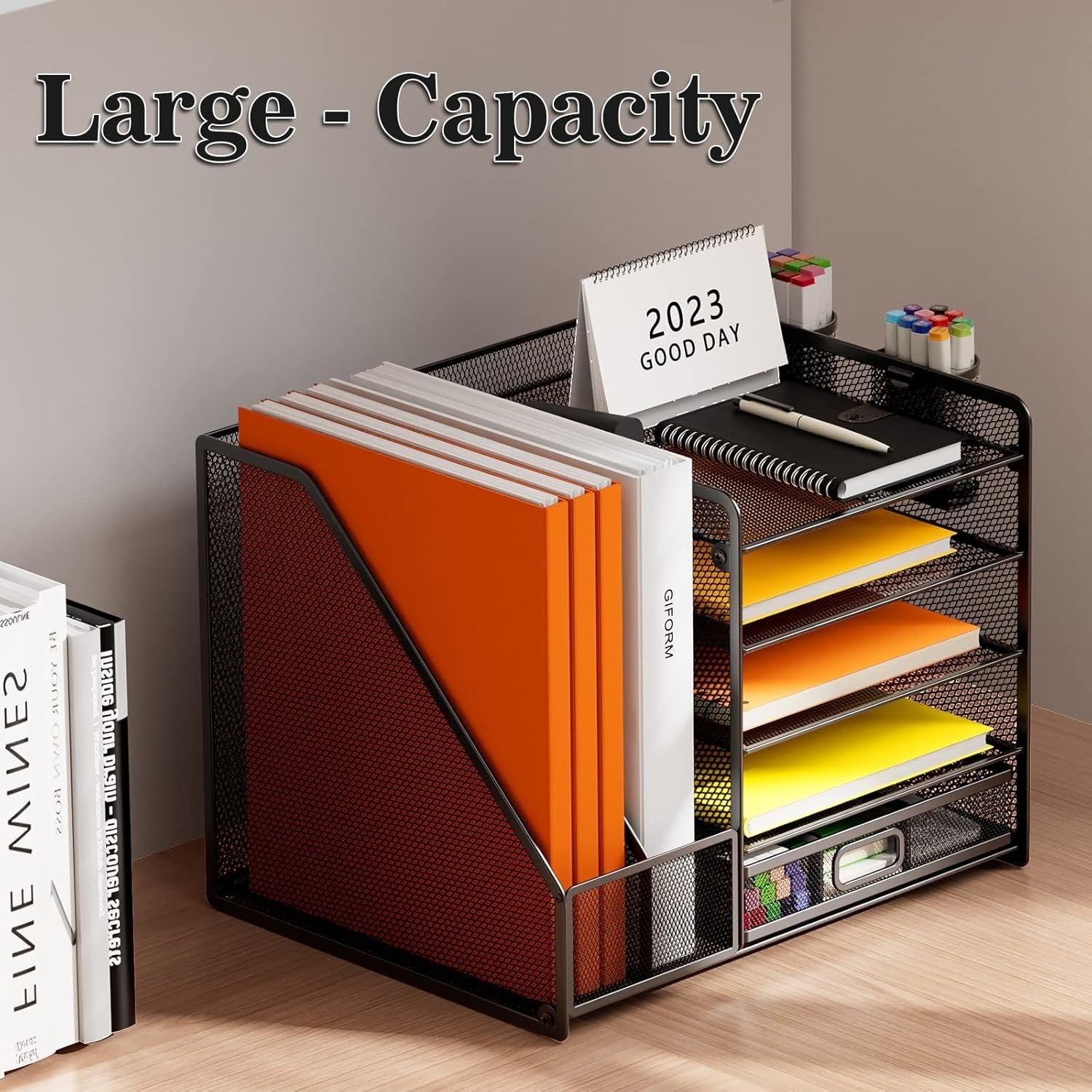 5 Tier Desk Organiser File Holder Drawer Mesh Paper Tray Pen Storage