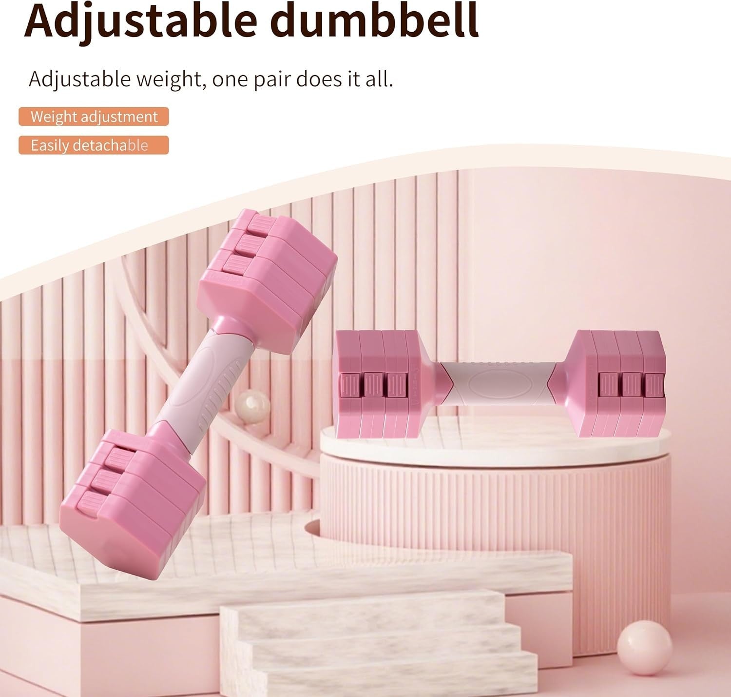 5.5lb Swing Dumbbell Adjustable Dial Weight Non Slip Home Training