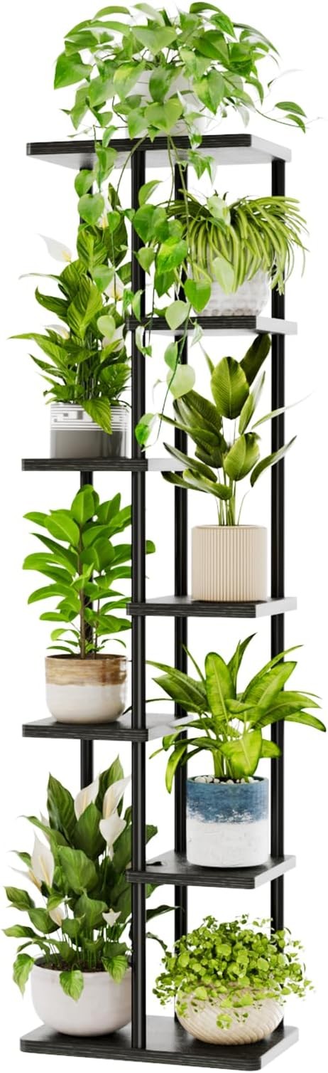 7 Tier Metal Plant Stand Indoor Outdoor Tall Flower Shelf for Patio Balcony