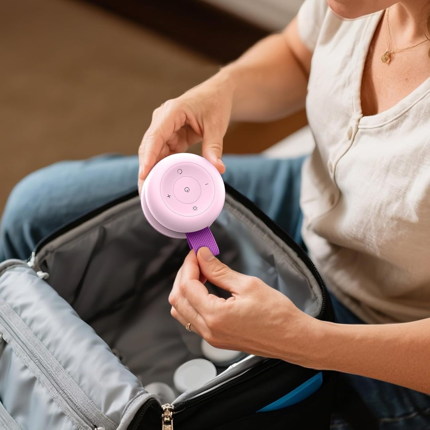 Portable Baby White Noise Sound Machine 15 Soothing Sounds Pink
