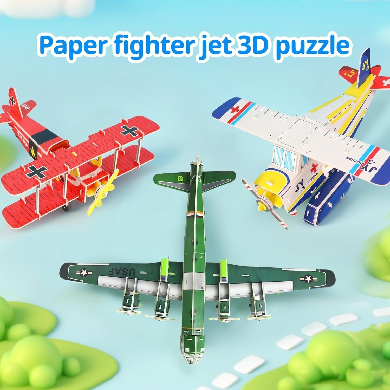 3D Bomber Plane Model Kit for Kids - Educational Puzzle Toy Gift