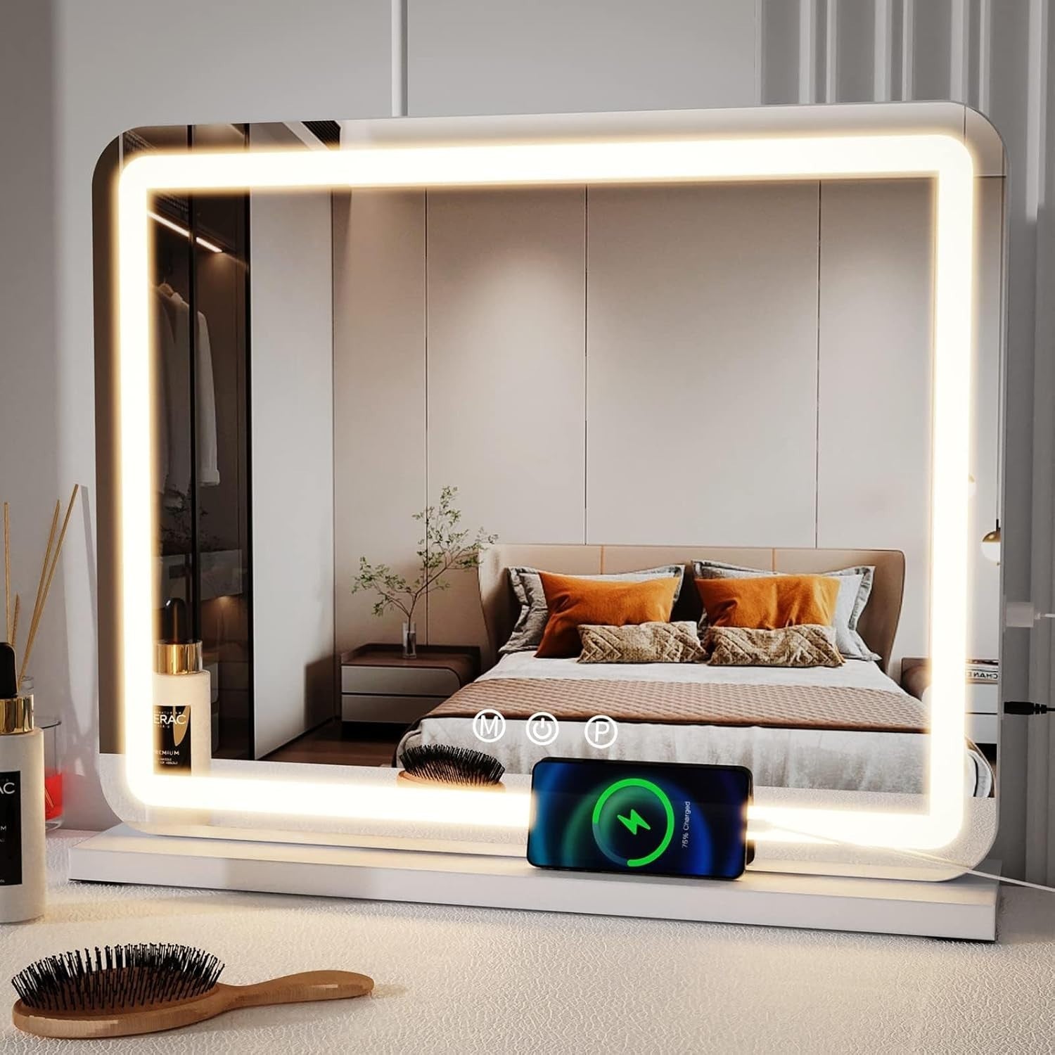 LED Vanity Mirror with Lights 58cm | USB Charging & 3 Color Modes