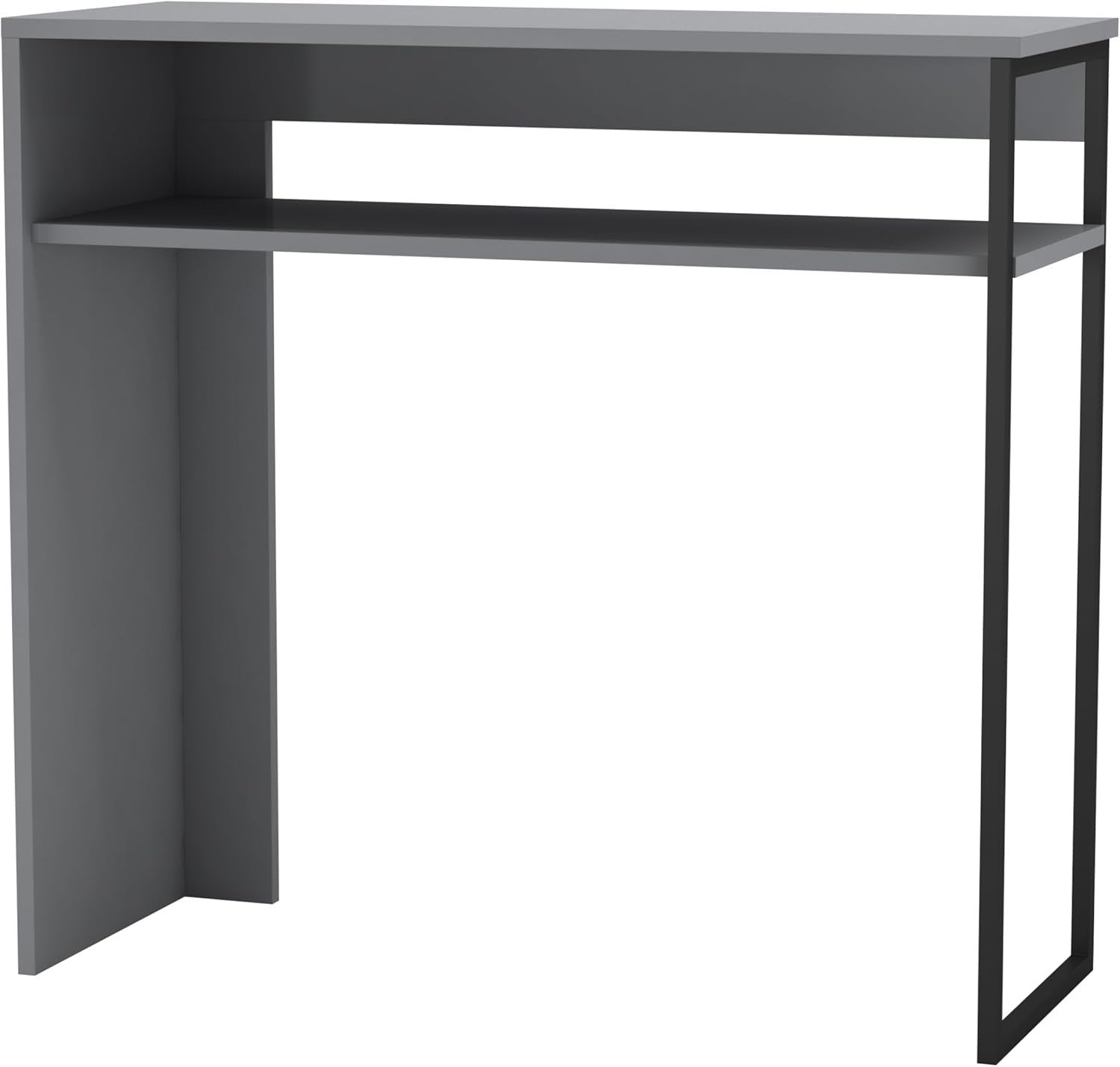 Grey 80cm Wooden Console Table with Storage Shelf for Hallway & Living Room