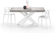 Extendable Walnut Dining Table 160–240cm w/Concerte Grey  Cross Legs Modern