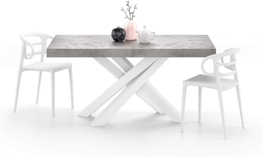 Extendable Walnut Dining Table 160–240cm w/Concerte Grey  Cross Legs Modern