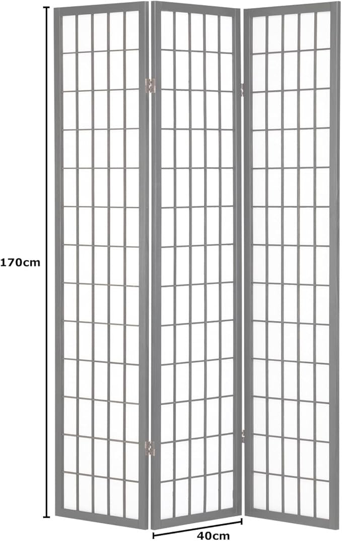 Japanese Style 3 Panel Folding Wooden Room Divider – Shoji Privacy Screen