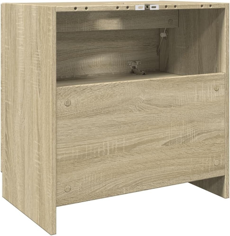 Sonoma Oak Bathroom Sink Cabinet 59x37x59cm Modern Under Sink Storage Unit