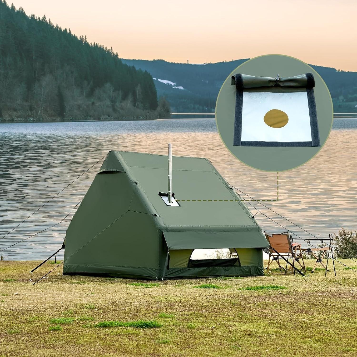 WaldWander Inflatable Camping Tent 4-12 Person Waterproof Oxford