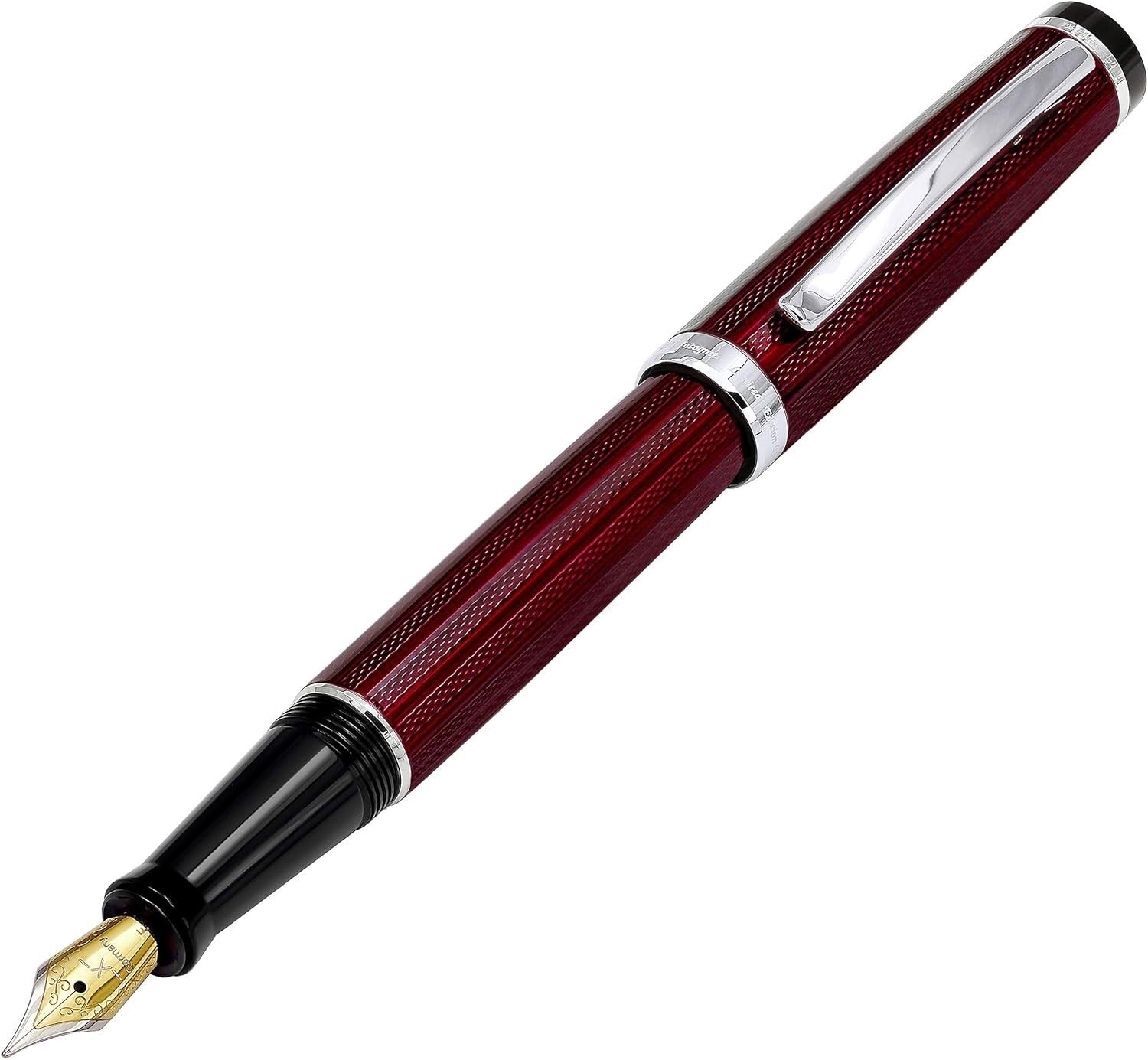 Burgundy Wine Fine Nib Fountain Pen Handcrafted Smooth Writing Set