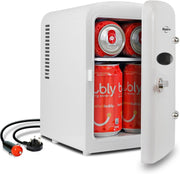 4L Mini Fridge Portable Retro Cooler Bedroom Office Dorm White