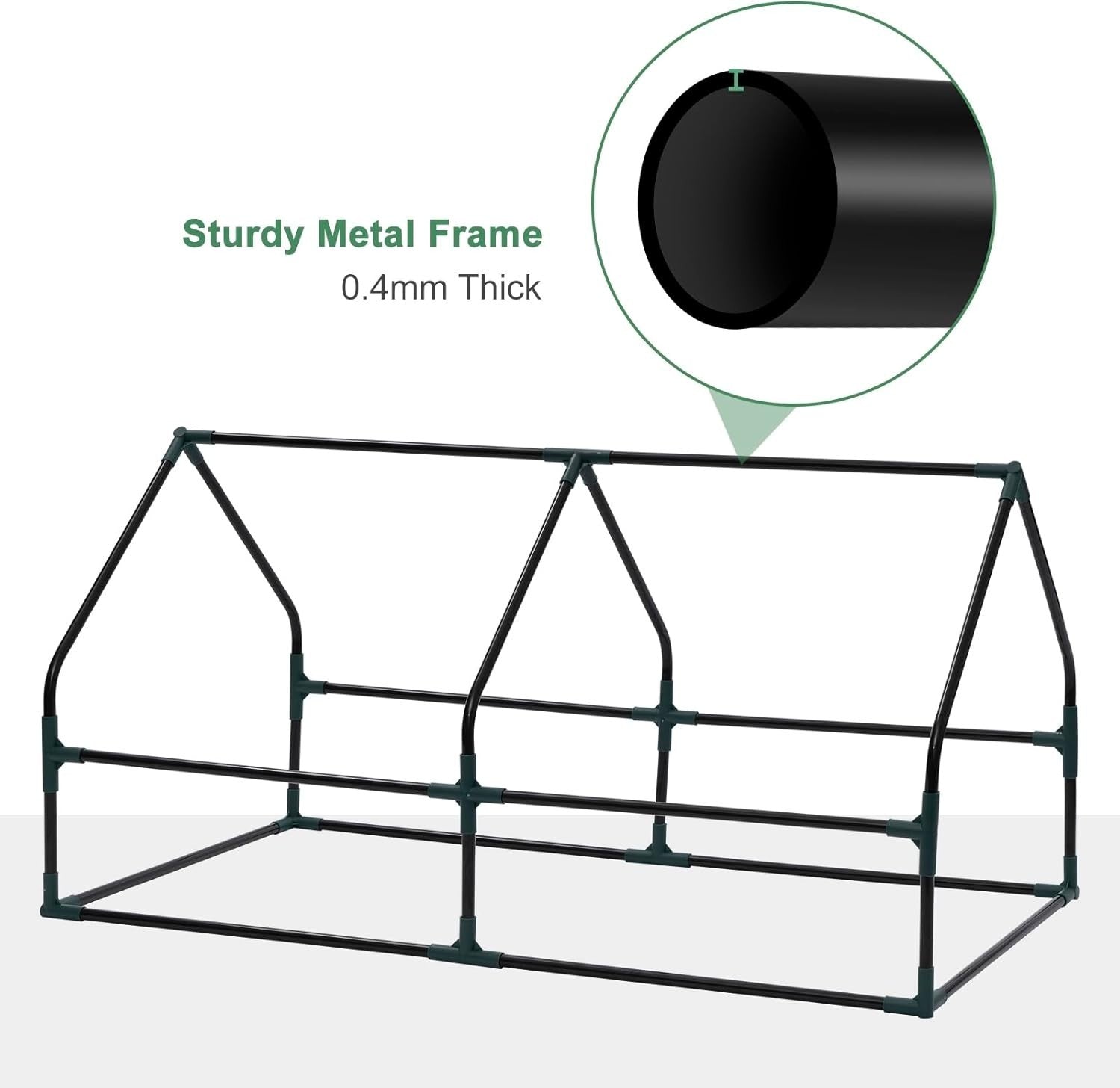 Mini Garden Greenhouse 120x60x60cm with Roll-Up Windows & Reinforced PE Cover