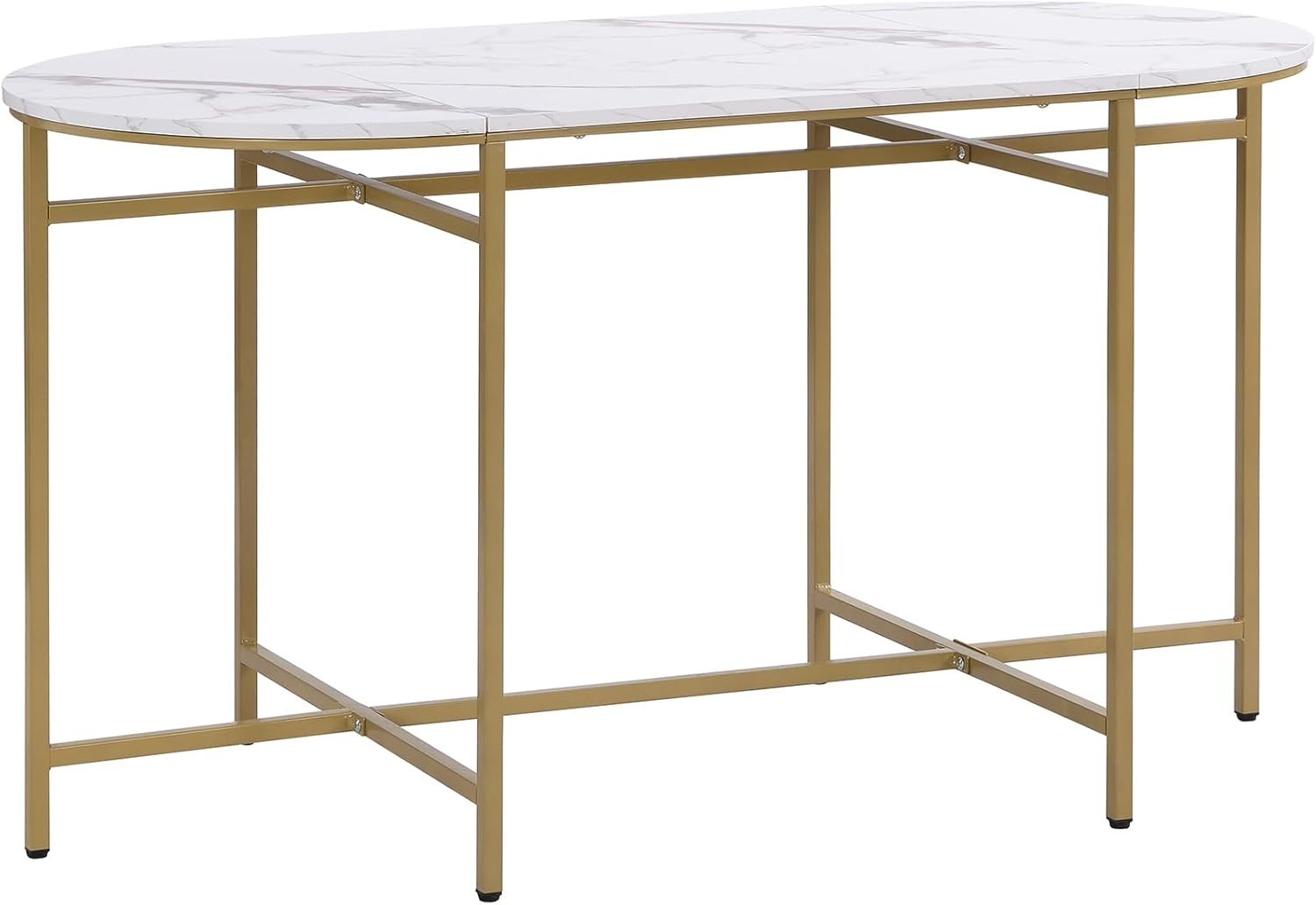Luxury 6-Seater Dining Table Set with Marble Top & Gold Iron Frame - Modern Chic
