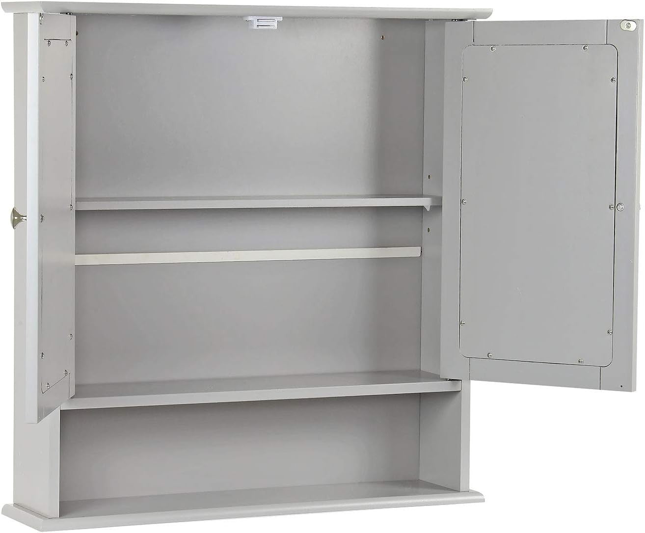 Bathroom Mirror Cabinet Double Door Wall Mounted Storage with Adjustable Shelves