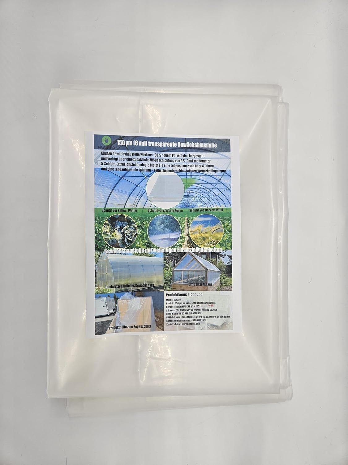 Heavy Duty Greenhouse Plastic Sheeting 4M x 10M 150um UV Resistant