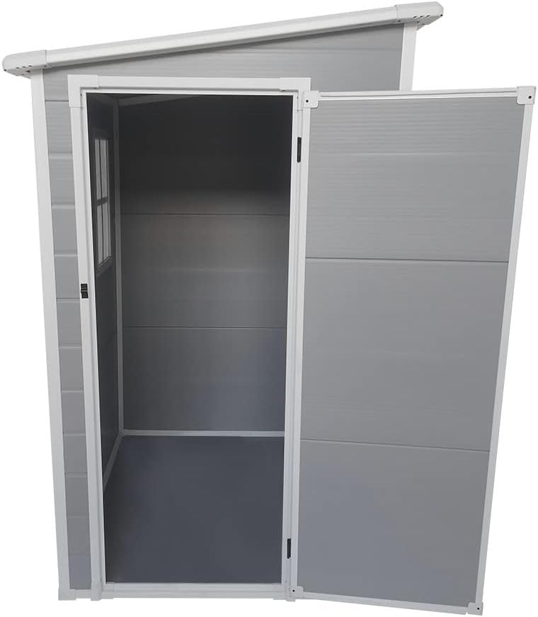 Compact Garden Storage Shed 4x4.66ft Plastic Box with Floor & Vent
