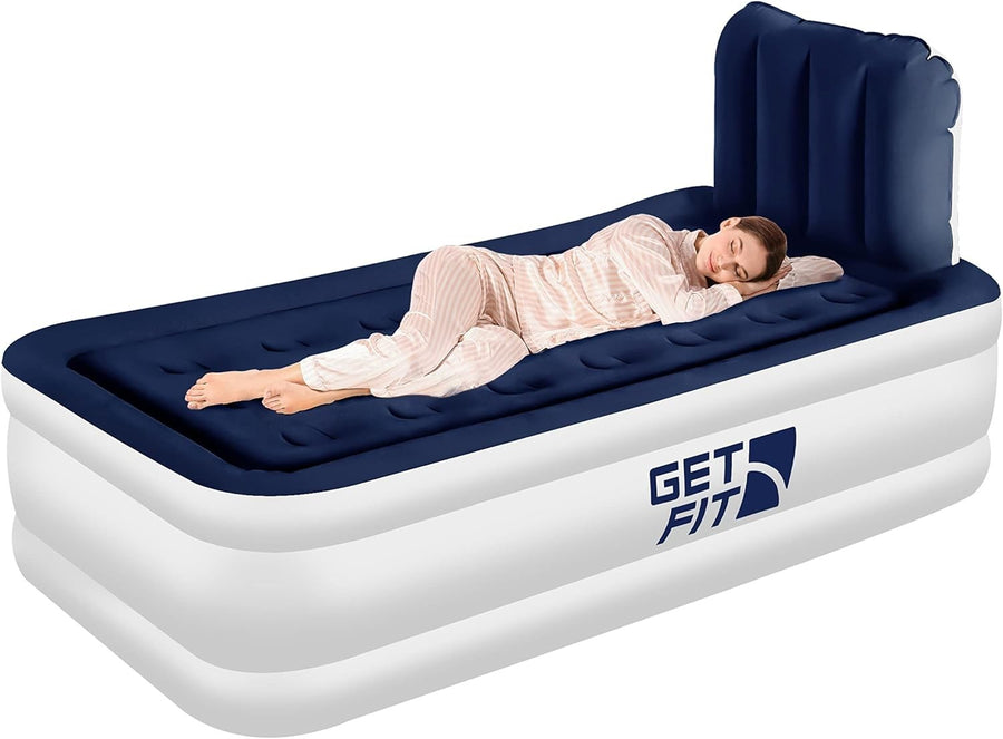 Elevated Air Mattress with Electric Pump & Headboard – Single 99x196cm