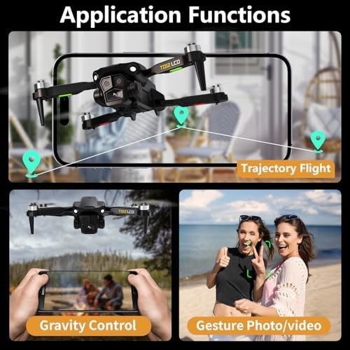 Toladrone TD12LCD 1080P Drone w/ LCD Remote, Brushless Motor, Foldable