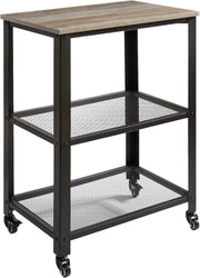 3 Tier Kitchen Trolley on Wheels Industrial Storage Cart Utility Serving Rack