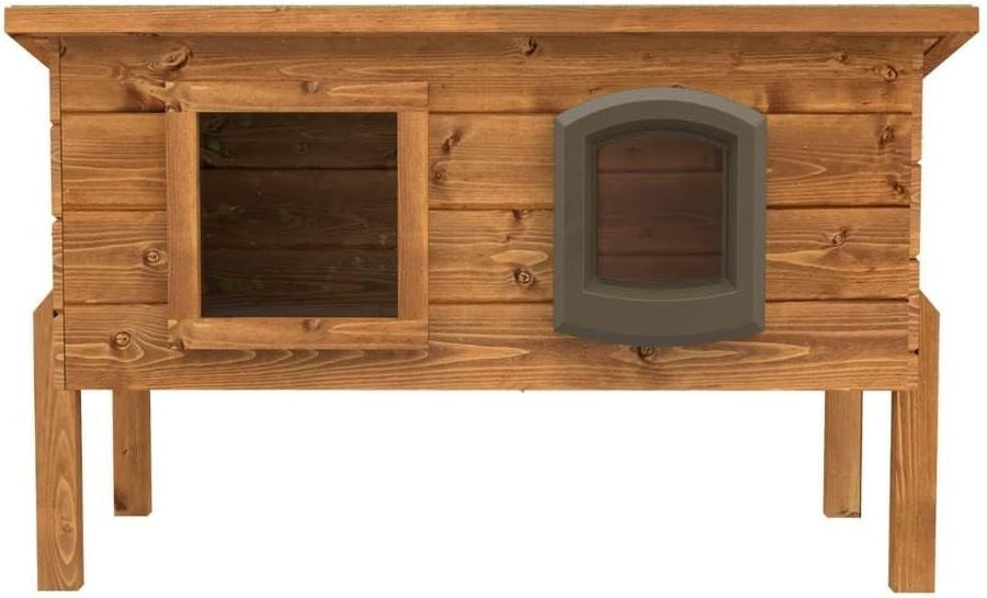 Self-Heating XL Outdoor Cat Kennel with Microchip Access | Plastic, Ventilated