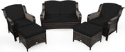 5-Piece Outdoor Patio Rattan Sofa Set - Weatherproof Garden Conversation