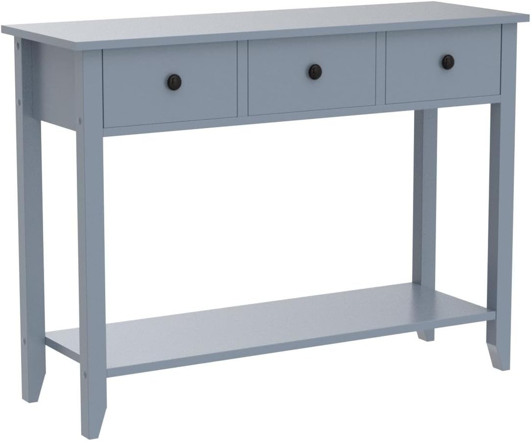 Console Table with 3 Drawers & Undershelf – Spacious Storage, Stylish Grey