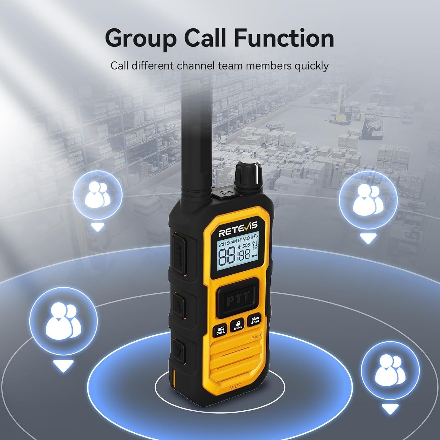 IP67 Waterproof Walkie Talkies 6 Pack Long Range Industrial Two Way Radio