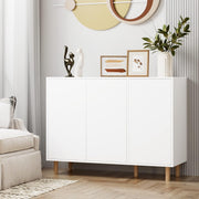 White Sideboard Cabinet 3 Door Storage Unit Adjustable Shelves 107cm Wide