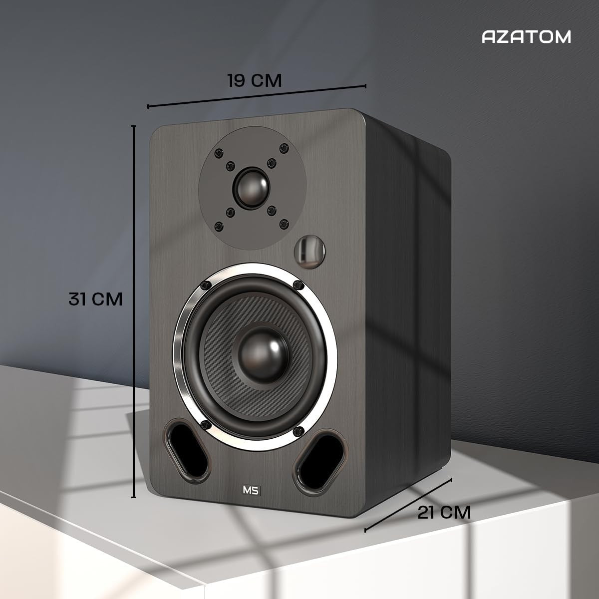 100W Bluetooth HDMI HiFi Bookshelf Speakers Carbon Fibre Driver Silk Tweeter